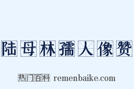 陆母林孺人像赞是什么意思的图片